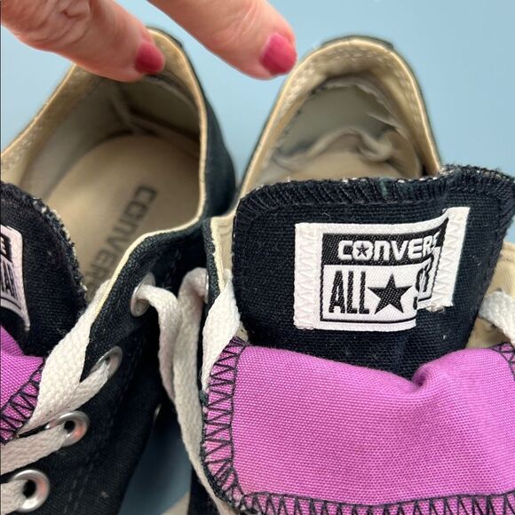 Converse Black Sneakers with Purple Tongue W8 - Picture 5 of 7